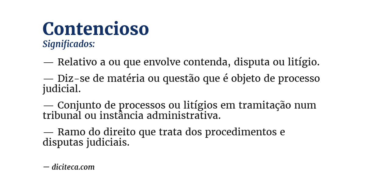 Significado de contencioso