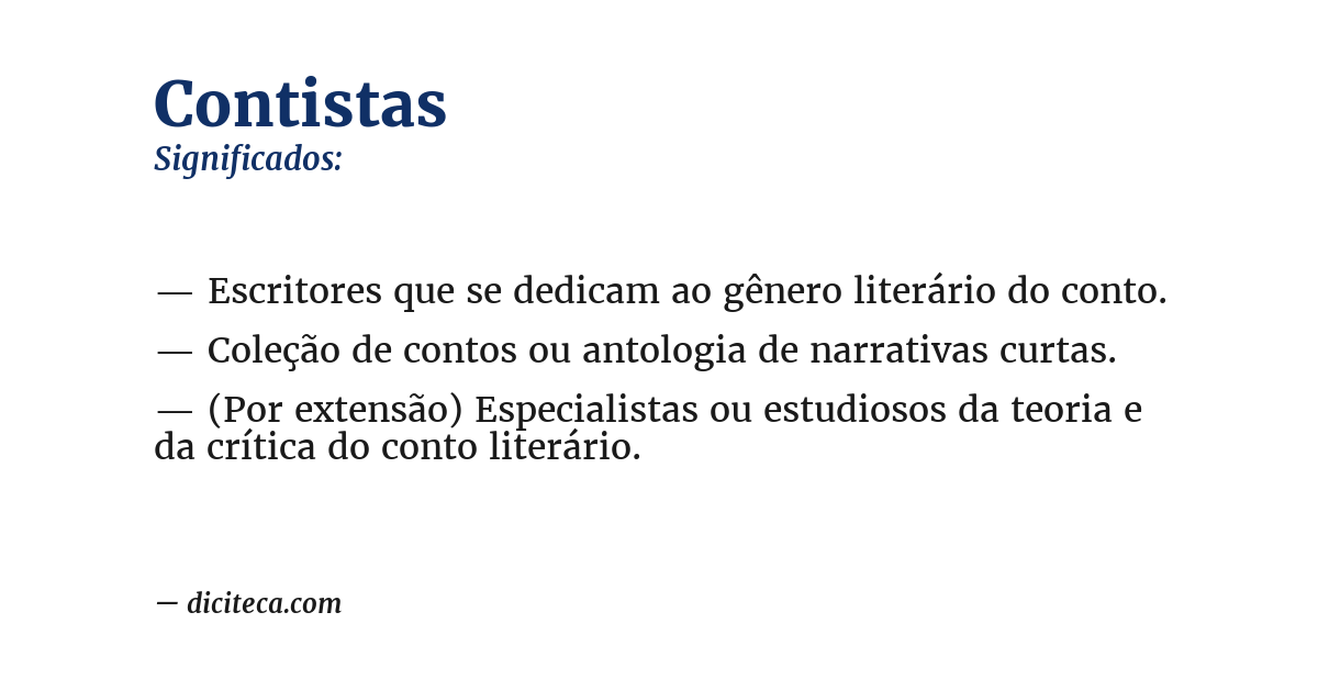Significado de contistas