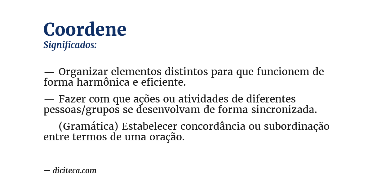 Significado de coordene