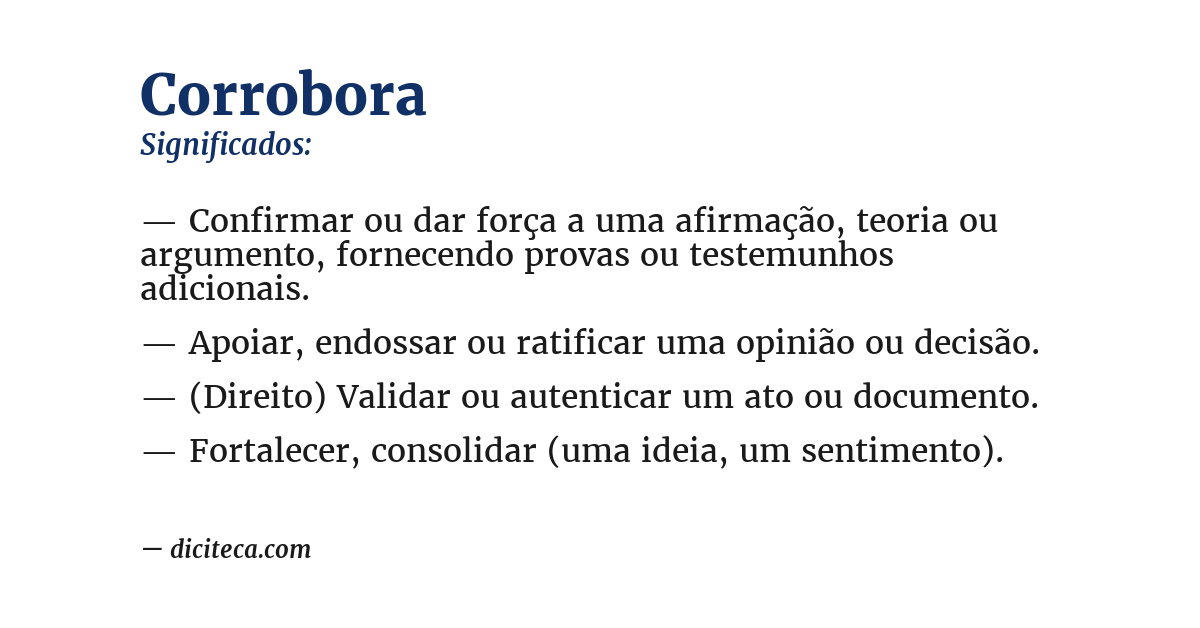 Significado de corrobora