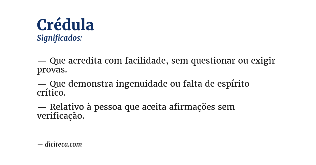 Significado de crédula