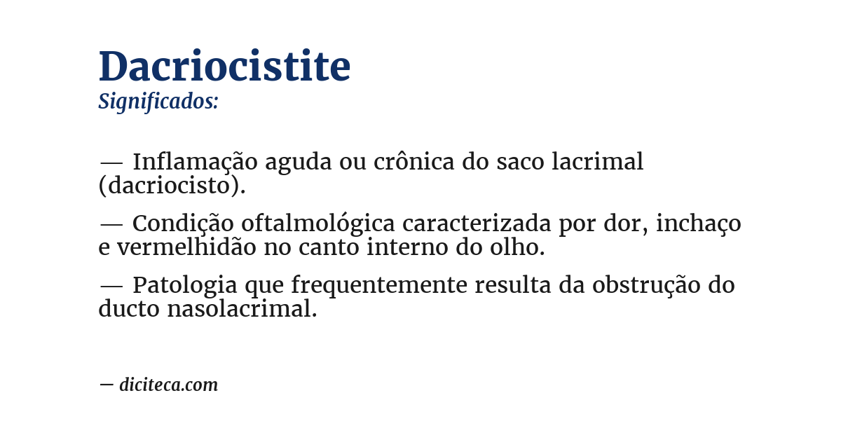 Significado de dacriocistite