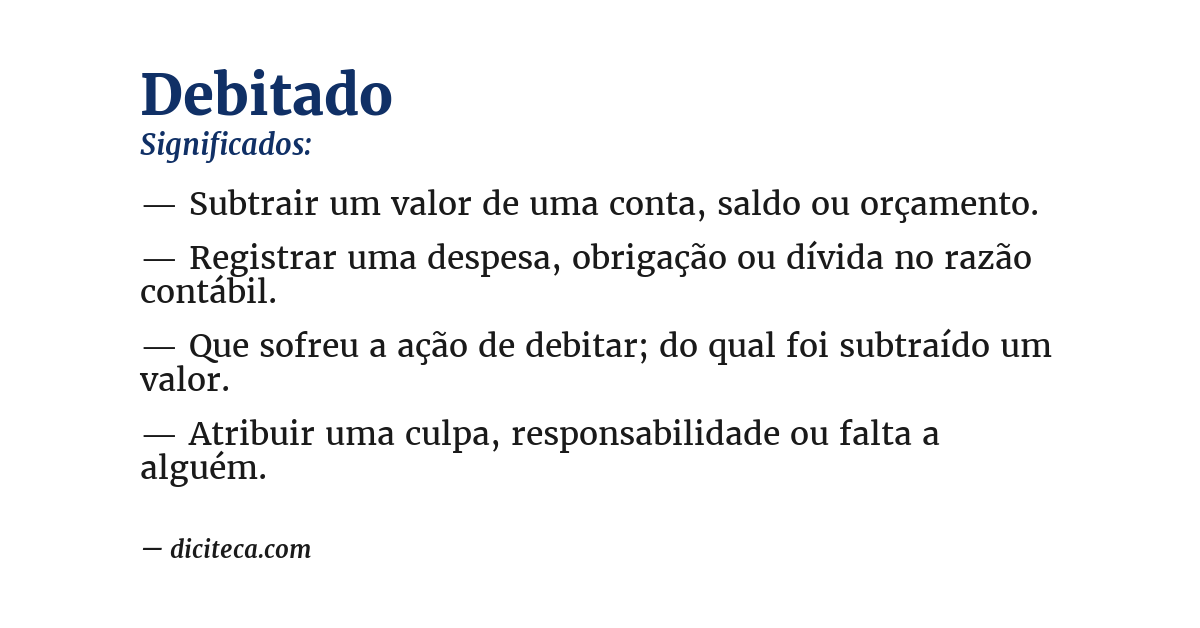 Significado de debitado