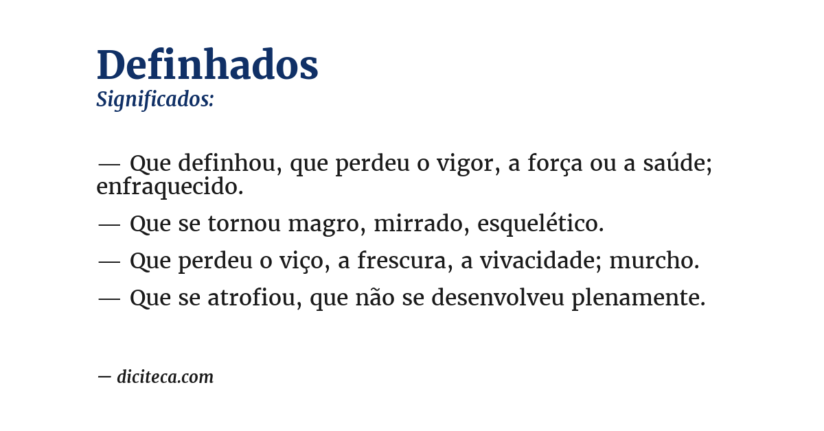 Significado de definhados
