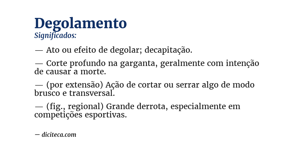 Significado de degolamento