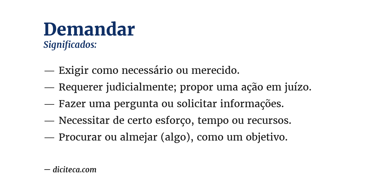 Significado de demandar