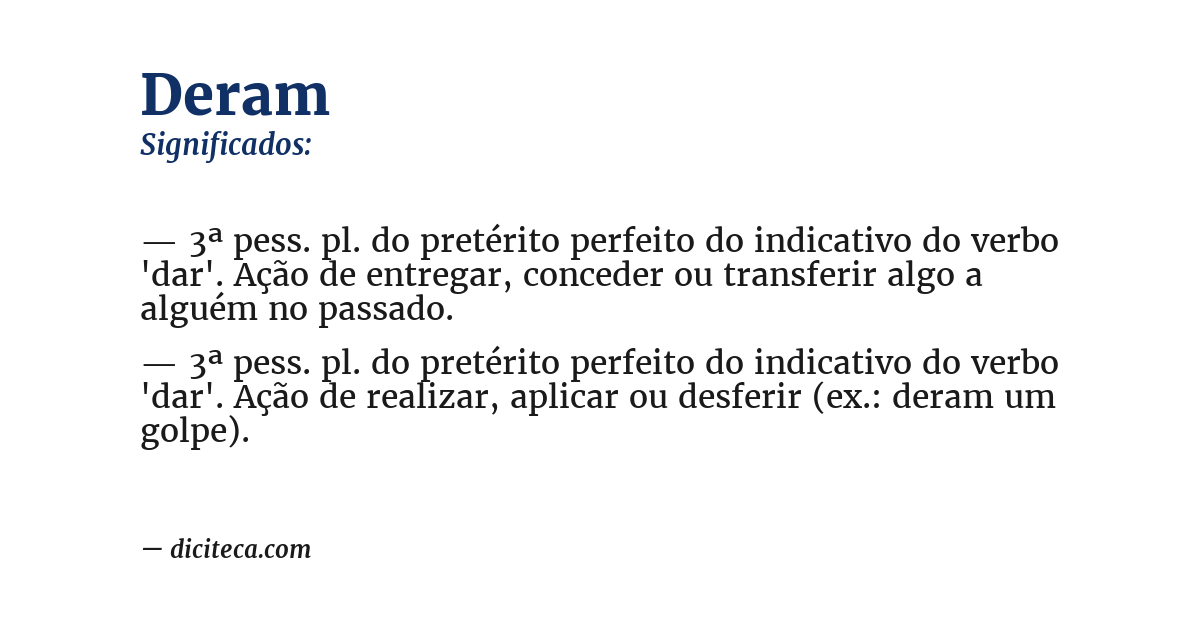 Significado de deram