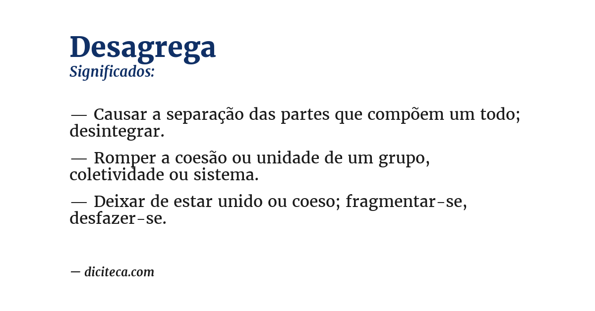 Significado de desagrega
