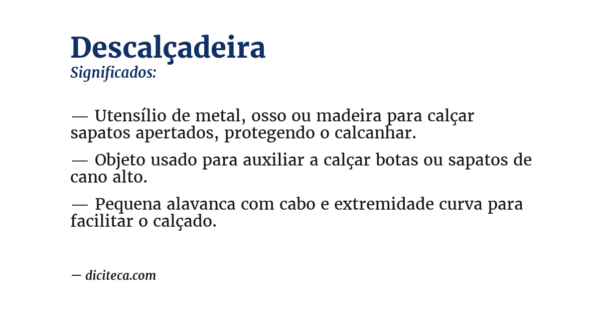 Significado de descalçadeira