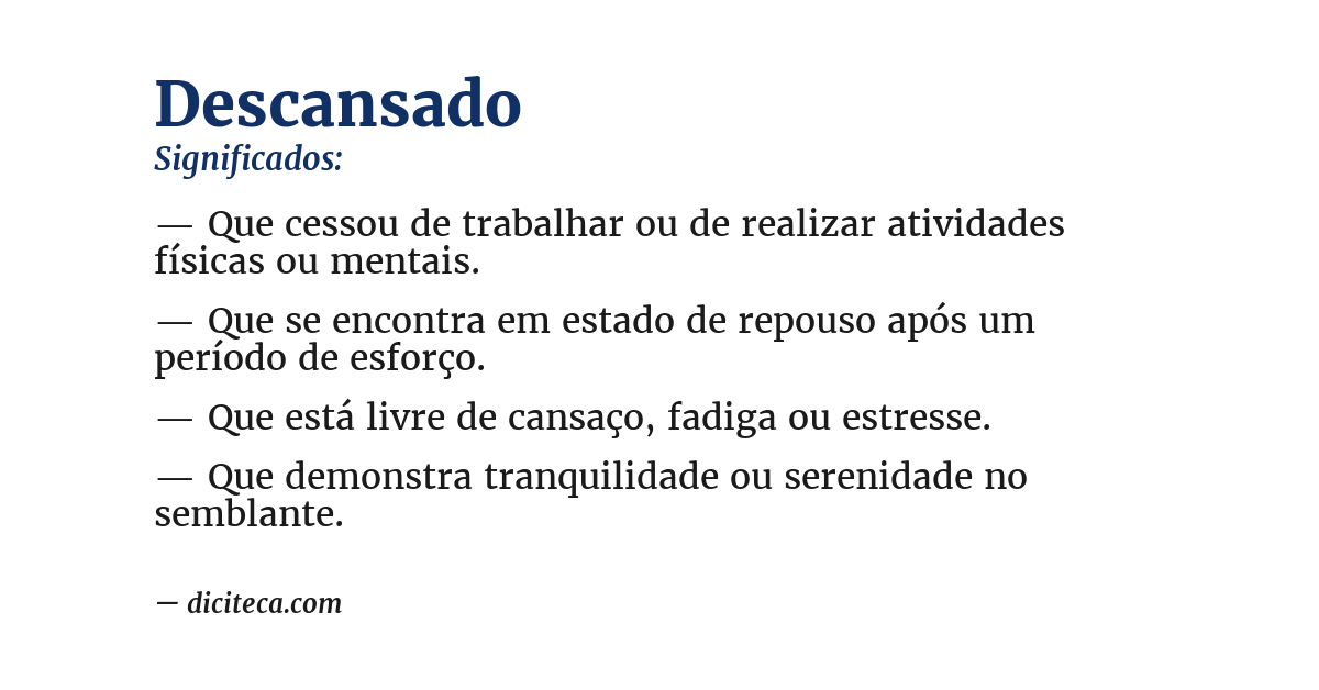 Significado de descansado