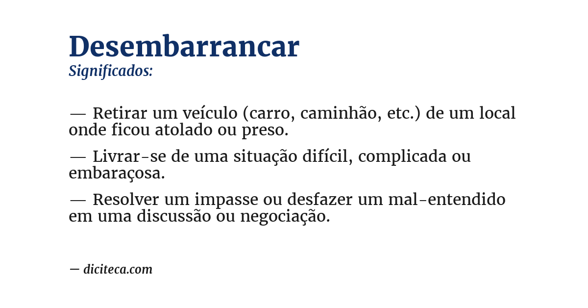 Significado de desembarrancar