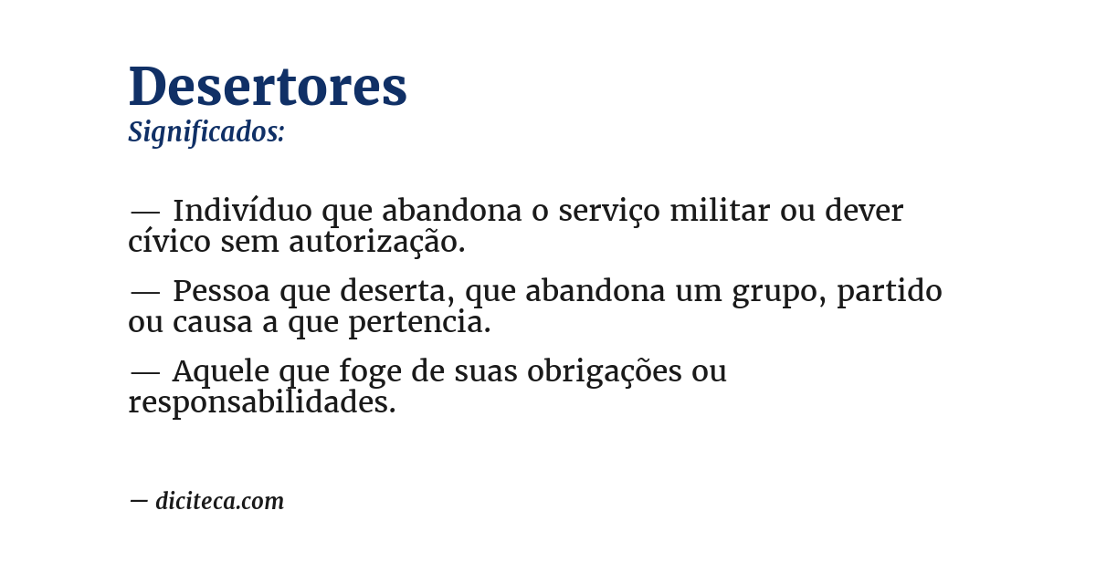 Significado de desertores