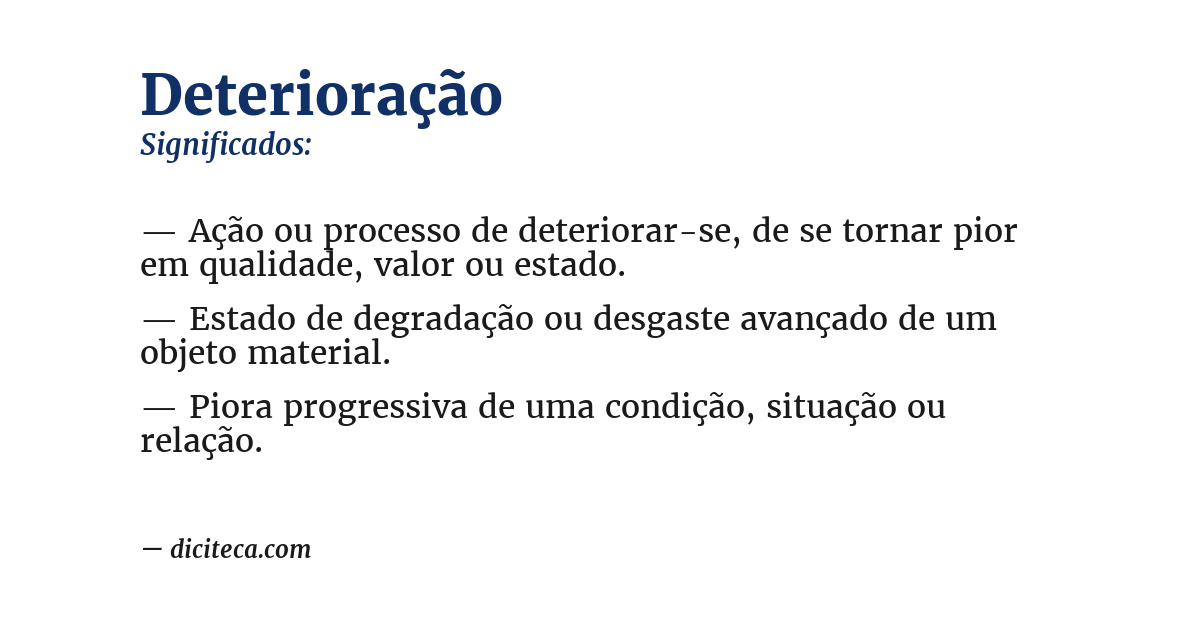 Significado de deterioração