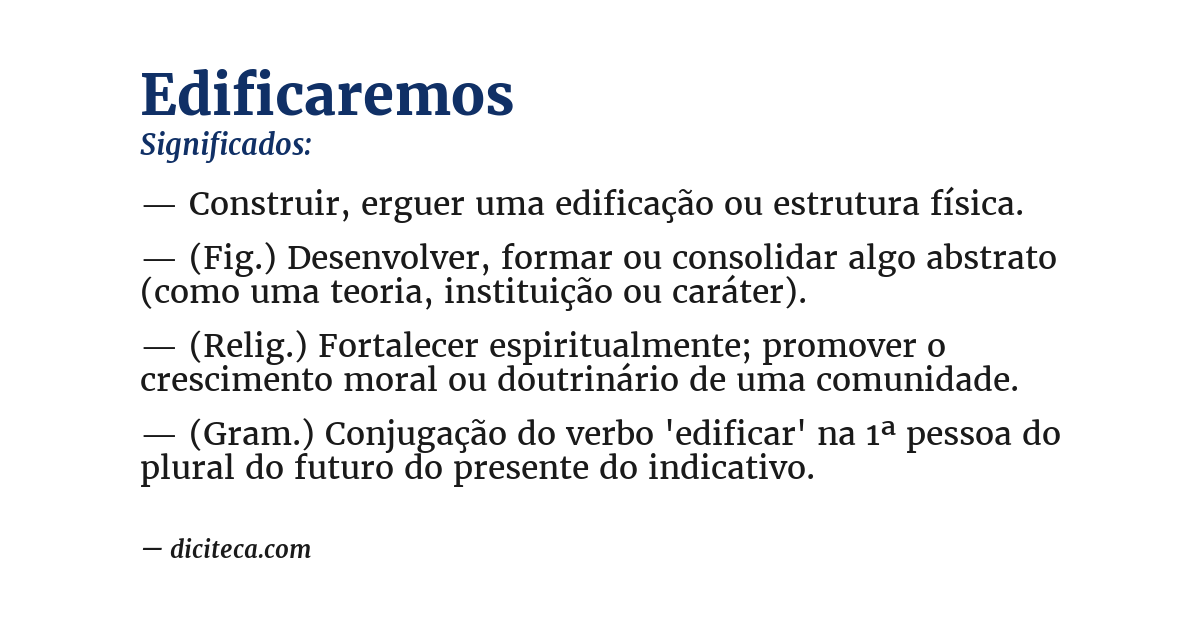 Significado de edificaremos