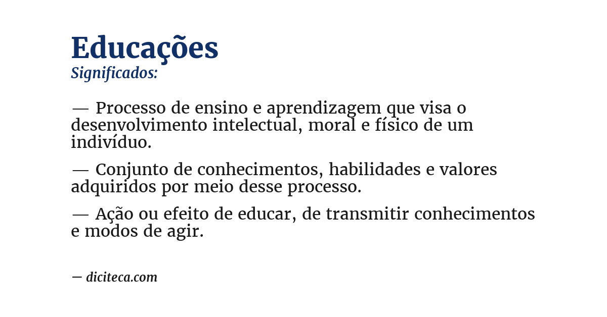 Significado de educações