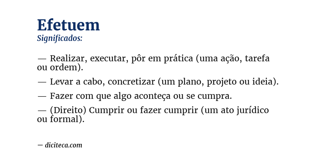 Significado de efetuem