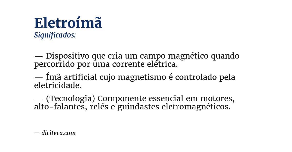 Significado de eletroímã