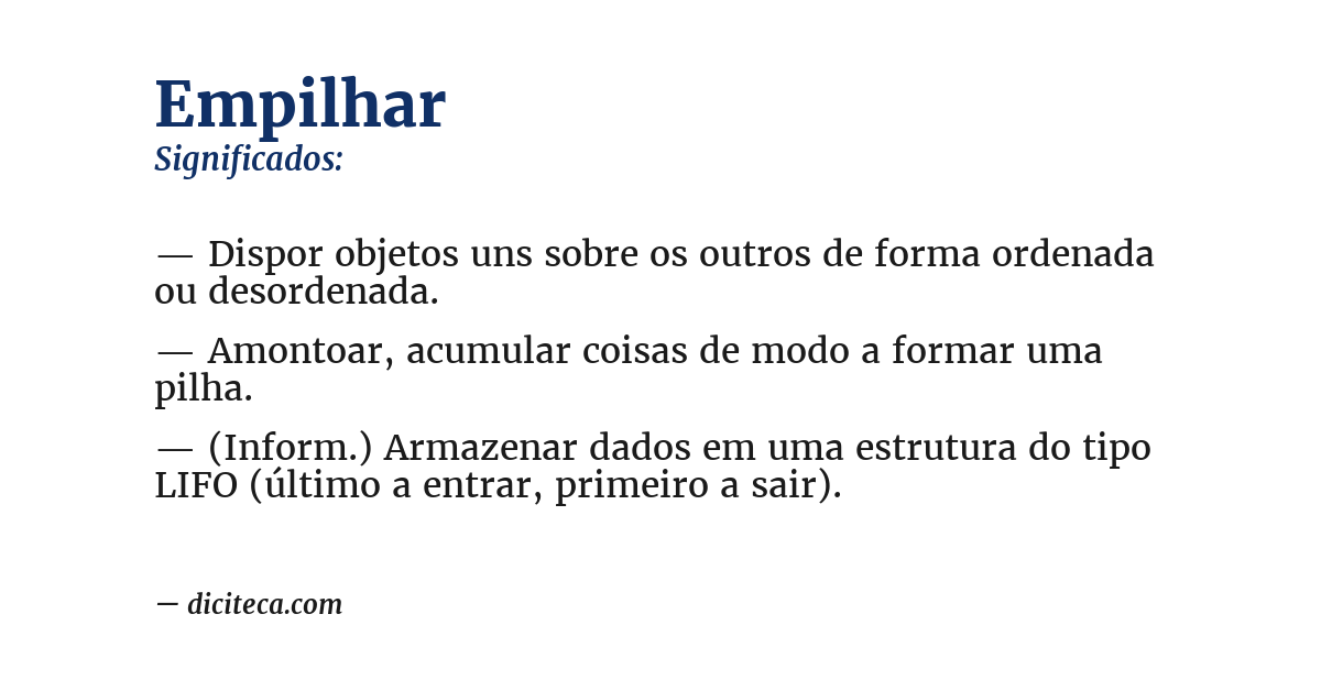 Significado de empilhar
