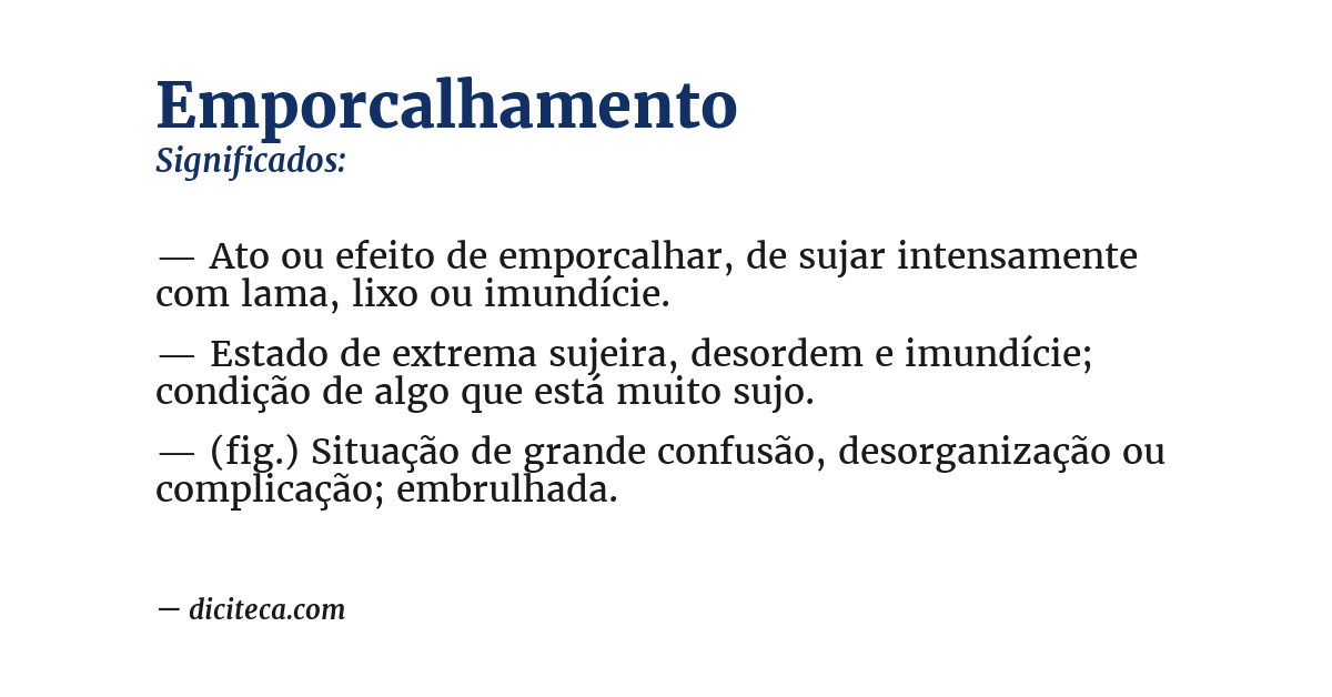 Significado de emporcalhamento
