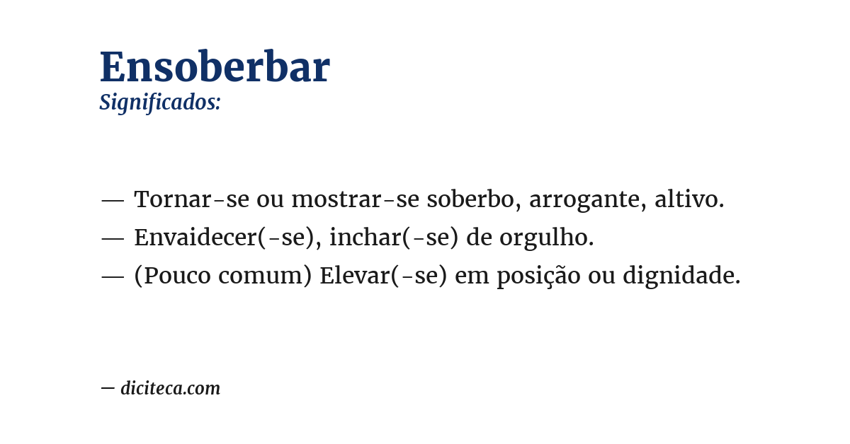 Significado de ensoberbar