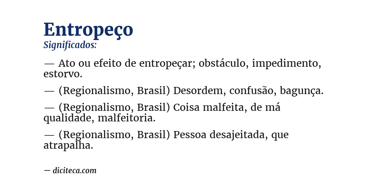Significado de entropeço