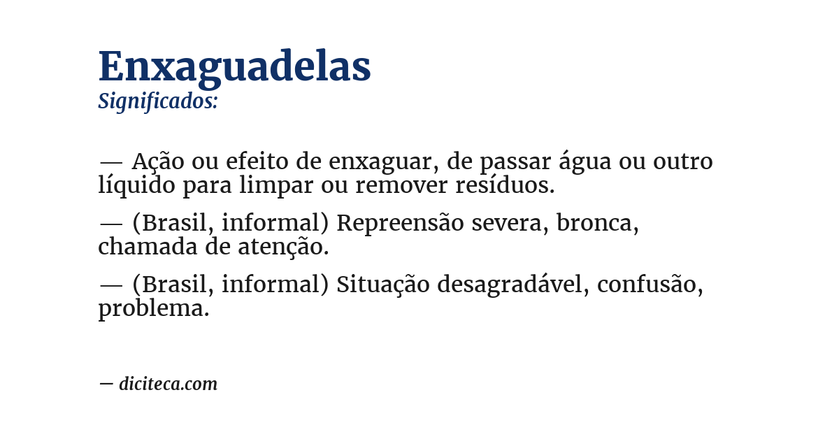 Significado de enxaguadelas