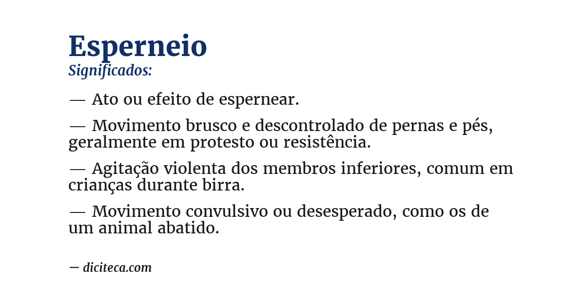 Significado de esperneio