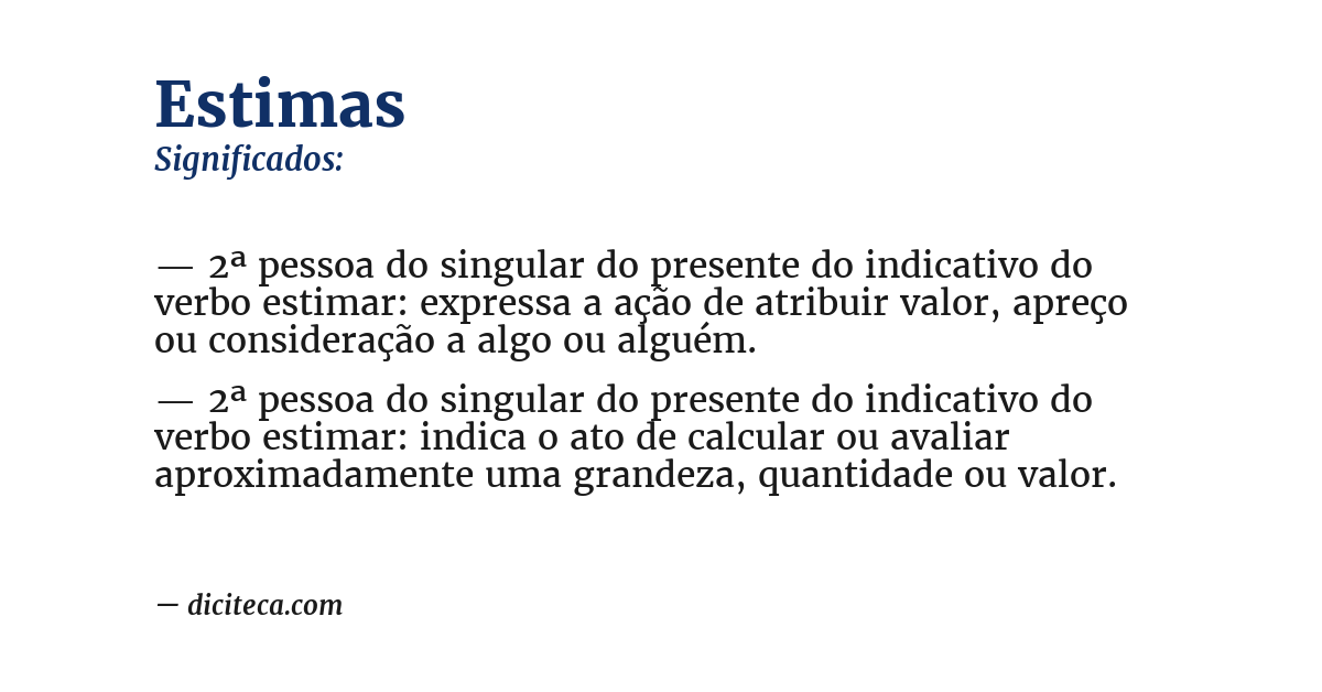 Significado de estimas