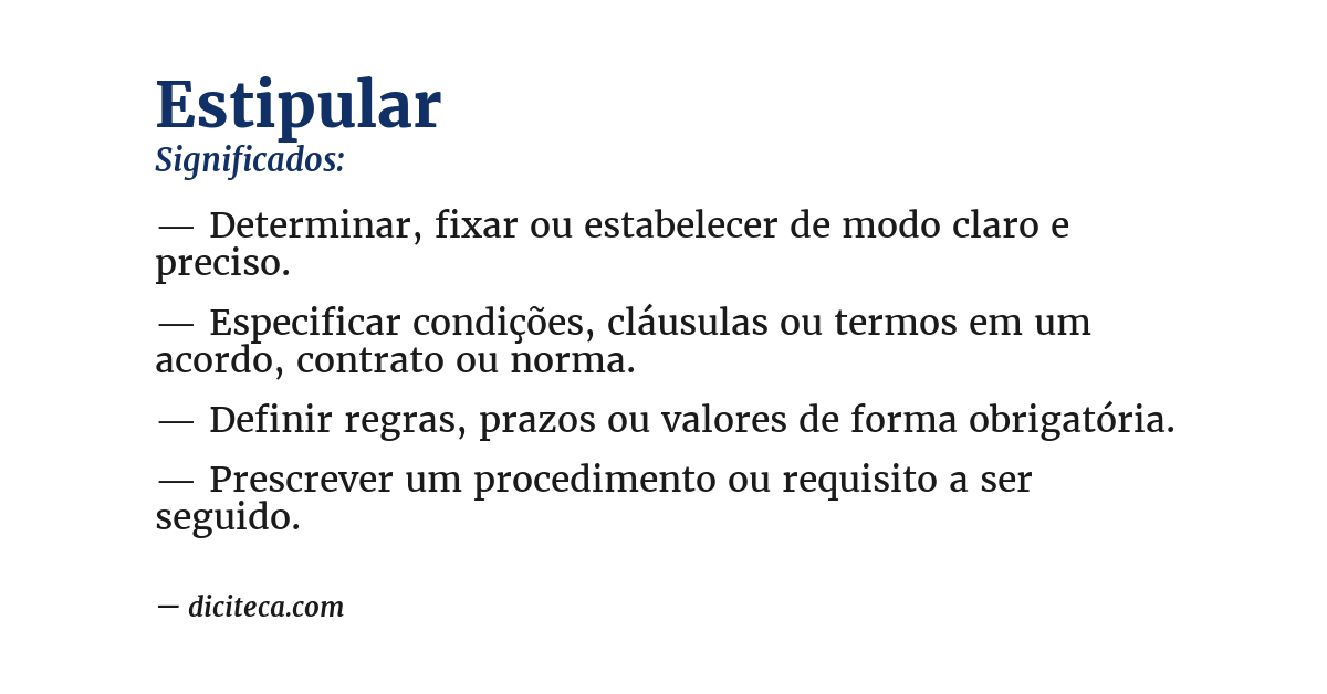 Significado de estipular