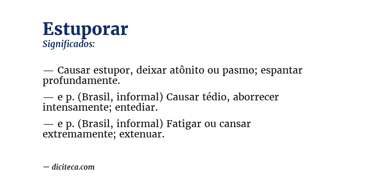 Significado de estuporar