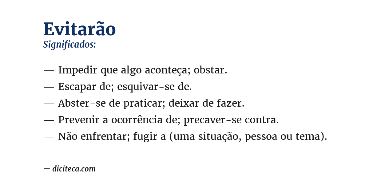 Significado de evitarão