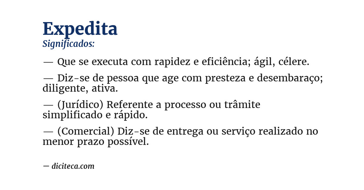 Significado de expedita