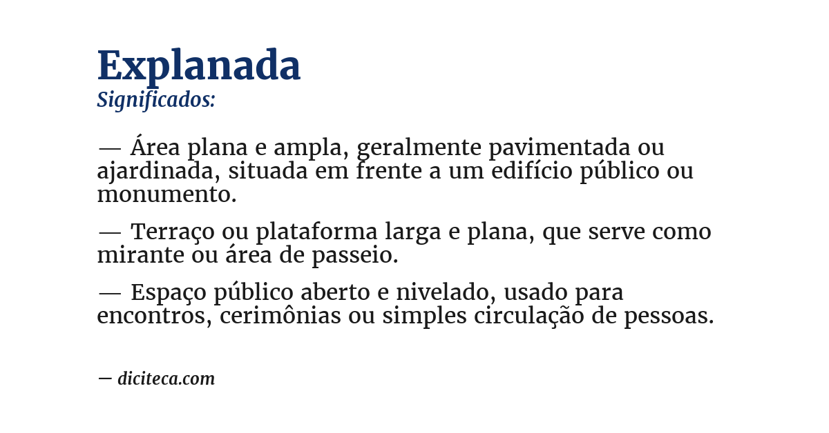 Significado de explanada
