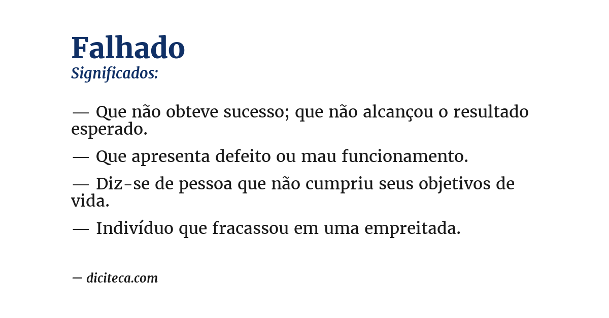 Significado de falhado