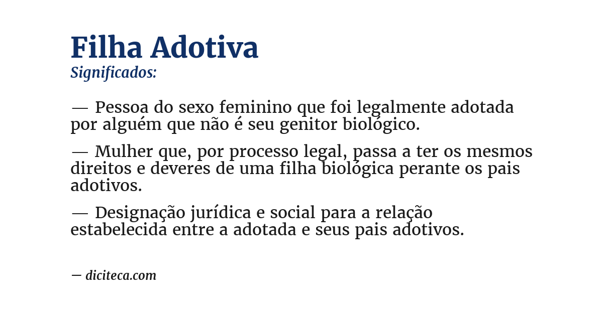 Significado de filha adotiva