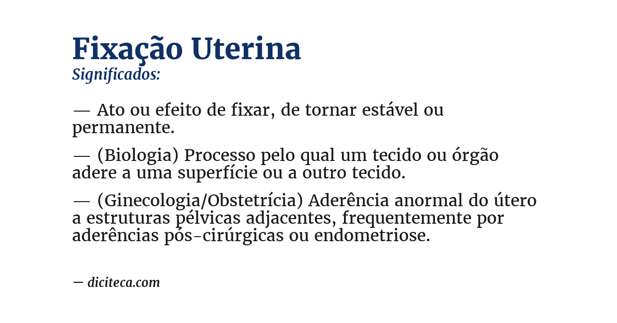 Significado de fixação uterina