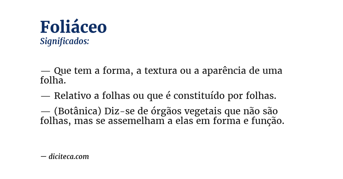 Significado de foliáceo