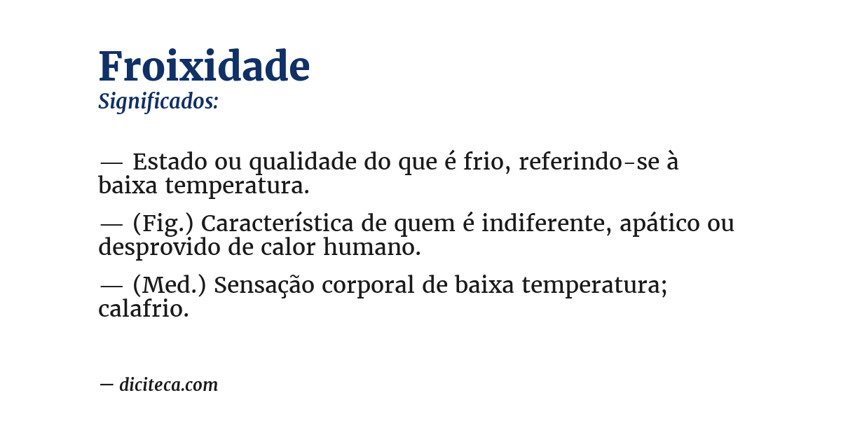Significado de froixidade