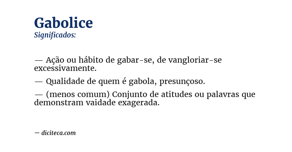 Significado de gabolice