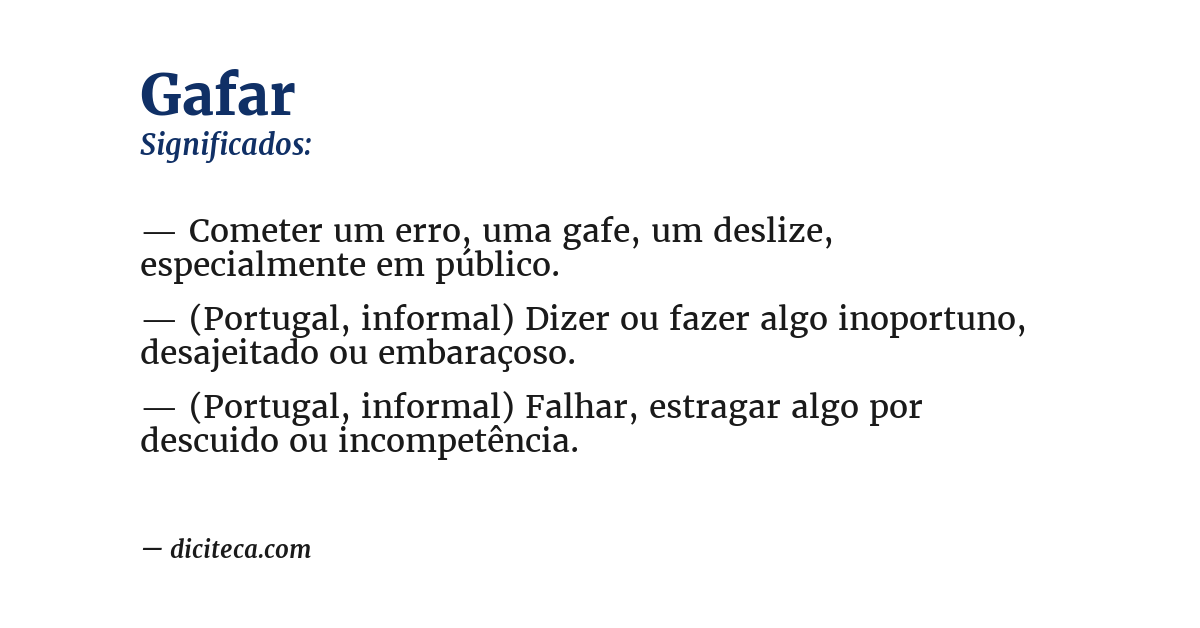 Significado de gafar