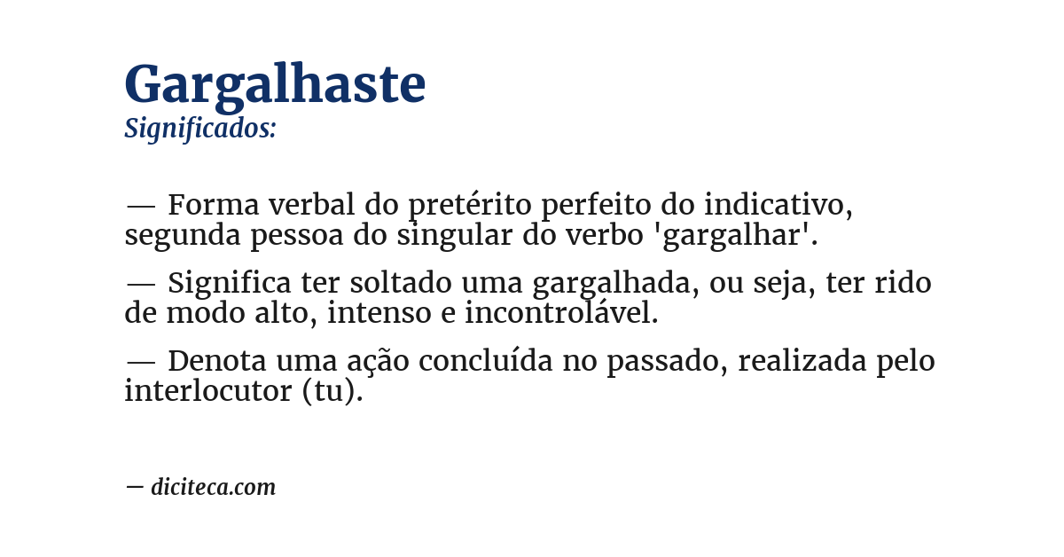 Significado de gargalhaste