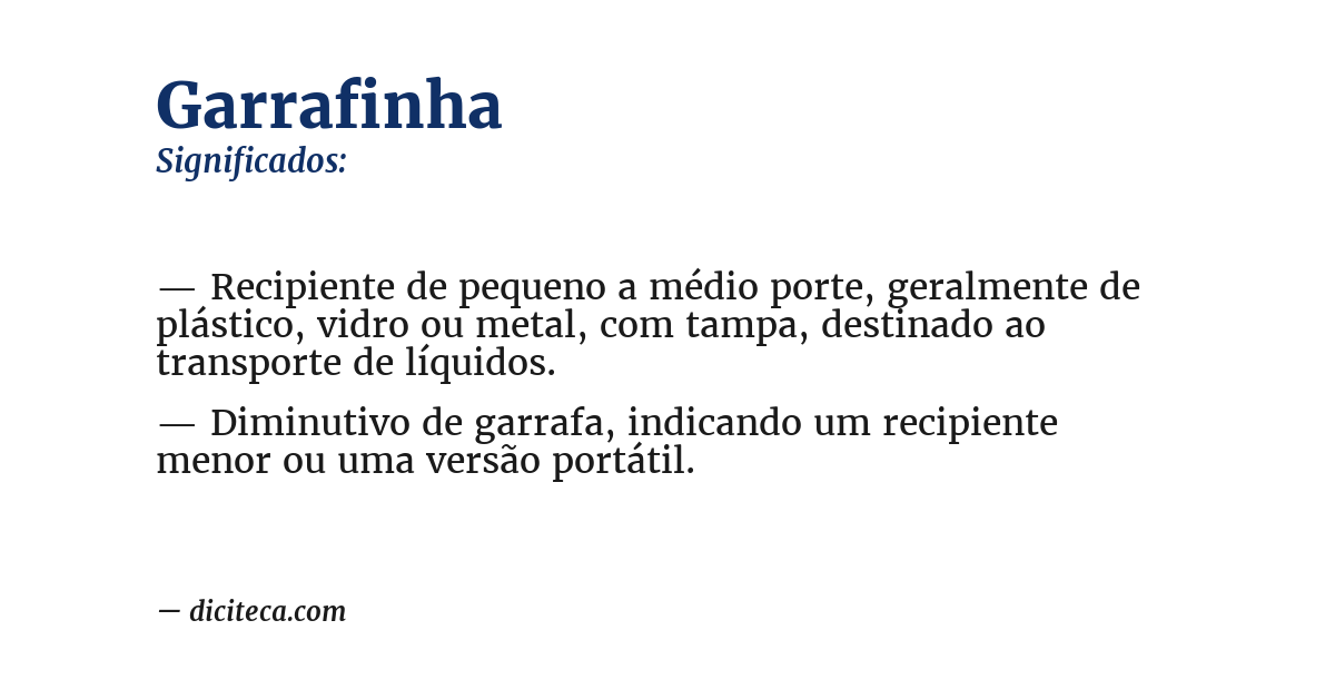 Significado de garrafinha