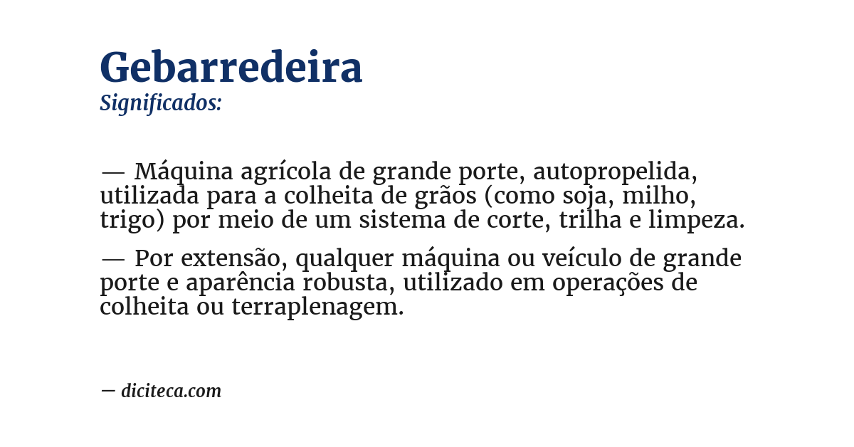 Significado de gebarredeira