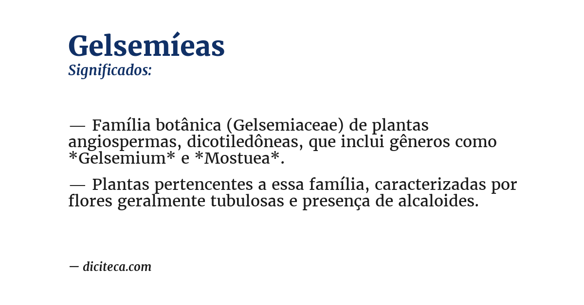 Significado de gelsemíeas