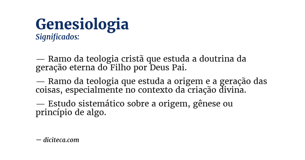 Significado de genesiologia