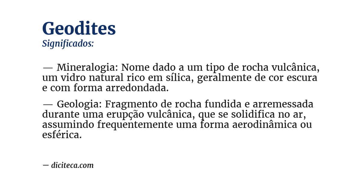 Significado de geodites