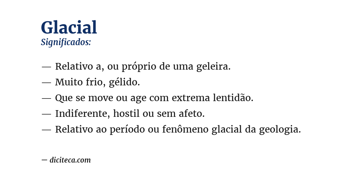 Significado de glacial