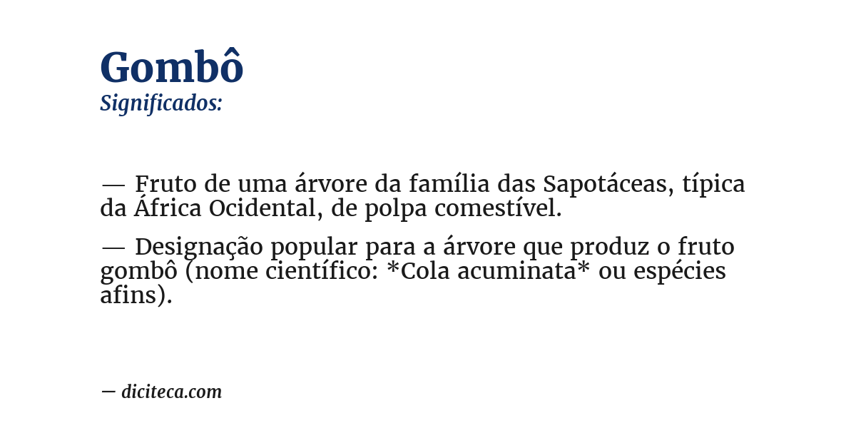 Significado de gombô