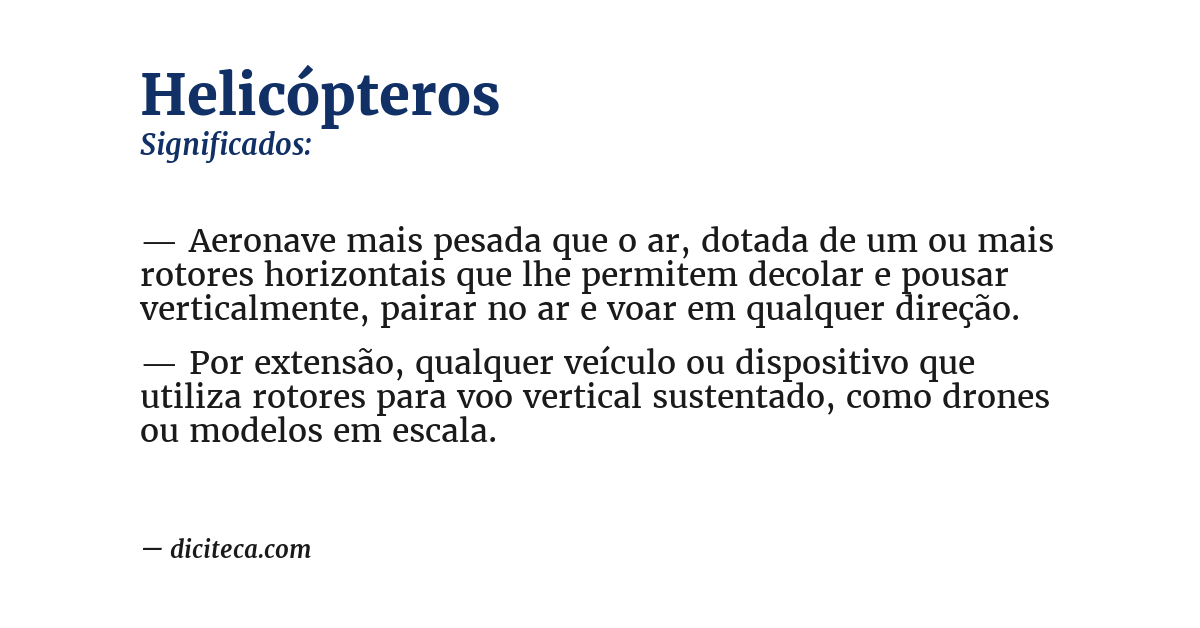 Significado de helicópteros