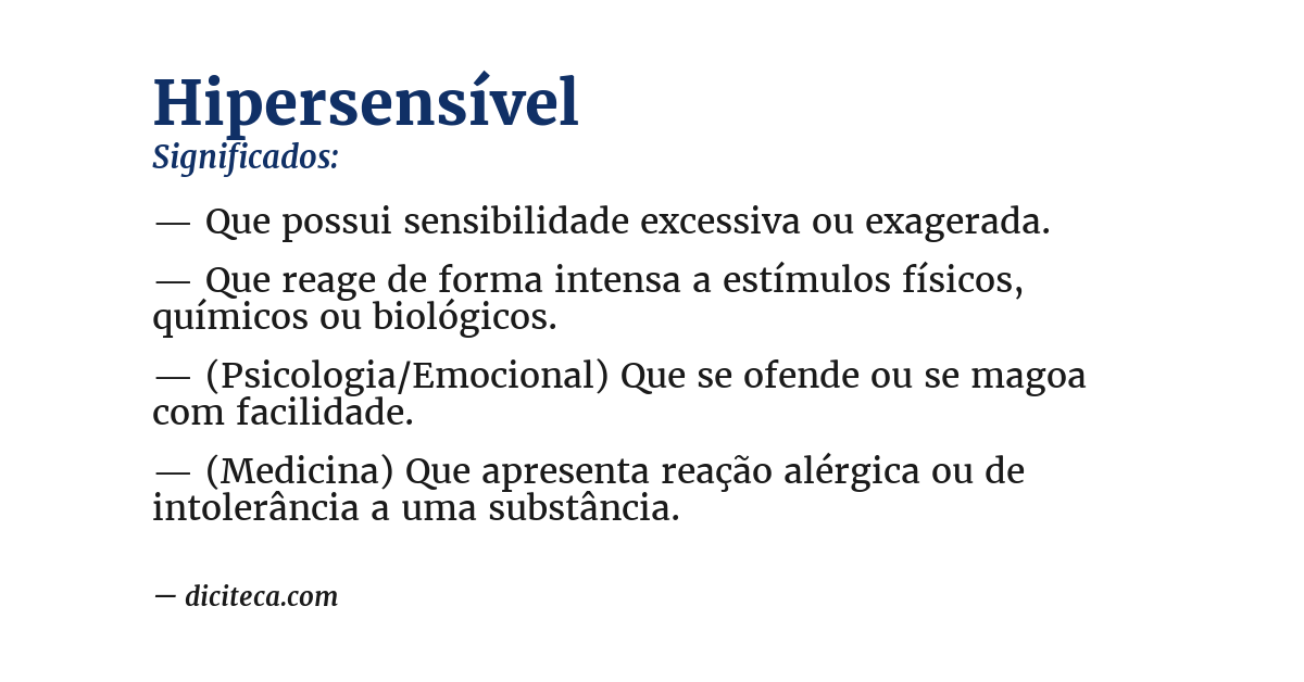 Significado de hipersensível